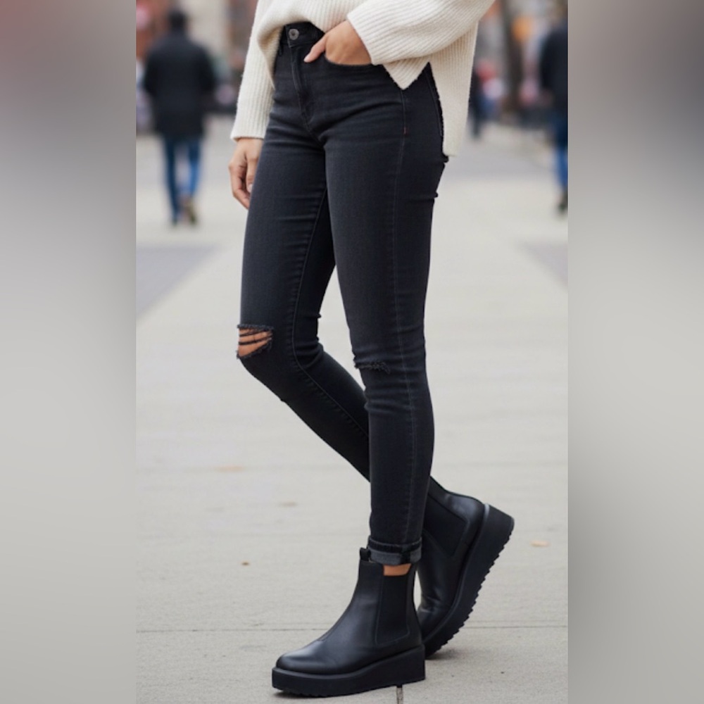G-Star Strett Flatform Chelsea Sneakers Women 9 Black Leather Boot whymsygoth 82